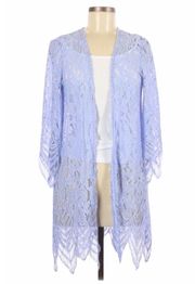 Pastel Blue Lightweight Open Front Cardigan Spring Summer S Lace