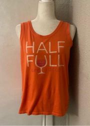 Half Full Orange Crewneck Tank Size M