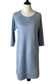 LOGO Lounge by Lori Goldstein Pocket Dress Blue Long Sleeve Women Size S