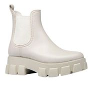 Jeffrey Campbell Platform Lug Sole Chelsea Rain Boot in Cream