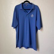 Peter Millar Summer comfort blue striped polo shirt size XL