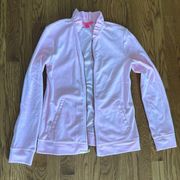 Carnation pink velour zip up Lilly Pulitzer jacket