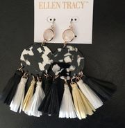 Ellen Tracy Mixed Media Marble Tassels & Cream Bas