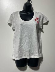 Draper James Heart Design Valentines Day Tee Shirt Size Small 100% Cotton