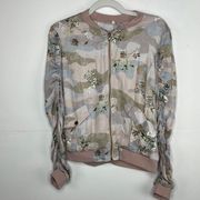 MYSTREE 20037 Floral Camo Bomber Jacket size Small