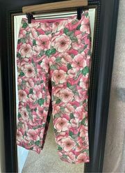 JOSEPHINE Chaus Floral Print Flat Front Pants Size 6