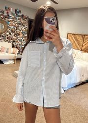 Textured Button Up Long Sleeve