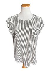 NWT Womens  Meraki Striped Pocket Front Flowy Top Blouse - Sz L