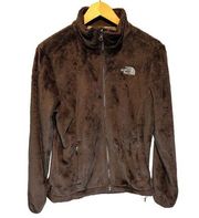 The North Face Faux Fur Chocolate Brown Full Zip Jacket - size Medium