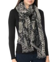 Inc International Concepts Animal Jacquard Wrap in Black NWT MSRP $90