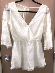 White Lace Romper 