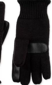 Isotoner Signature Textured-Knit Touchscreen Gloves in Black NWT MSRP $46