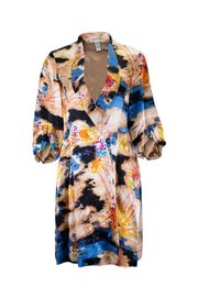 Vintage Silk DVM  Abstract Floral Statement Jacket Sz S-