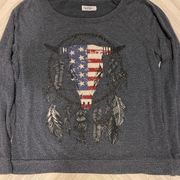 Lauren Moshi Women’s Flag Bull Grey Sweatshirt