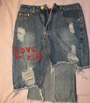 Love Kills Jeans Skirt