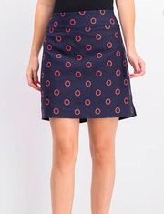 Charter Club Navy Blue and Red Embroidered Cotton Skort