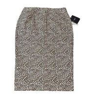 Liz Claiborne Women's Size 6 Midi Pencil Skirt Leopard Print Zip Closure NWT