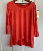 Red Orange Layered Blouse Size Medium 