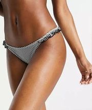 Aerie Co-ord Gingham Ruffle Bikini Bottoms in Black Small NWT