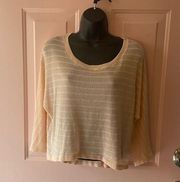 Chloe K Mesh/Knit Style Scoop Neck Light Pink Blouse-Size Small