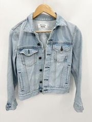 Reformation Jeans Jacket Women XS Blue Tahoe Light Wash Denim Button Front