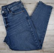 O.G high rise tapered straight leg stretchy denim blue jeans sz 10