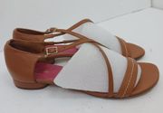 Kate Spade New York Strappy Sandal Flats Brown Leather Womens Size 8.5