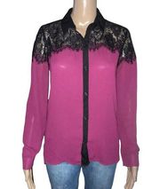 Metaphor western style lace shoulder buttoned blouse