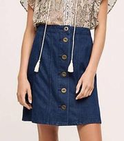 Pilcro and the Letterpress (Anthropologie) blue denim a-line mini skirt size 2