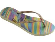 Havaianas Slim Iridescent Flip Flop Sandal Lime Green