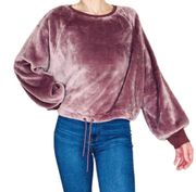 One Eleven Mauve Pink Velour Oversized Sweater