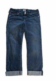 Hudson Jeans Womens Blue Denim Straight Leg Low Rise Cuffed 5-Pockets Cropped 29