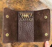 Genuine leather key ring wallet