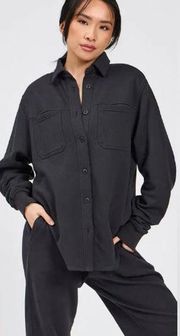 NWT Buffbunny Long Sleeve Cotton Blend Button Down Jacket Black Women's Small