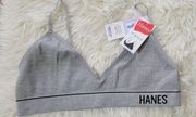 Hanes Size XL Gray Thermal Waffle Knit Soft Lounge Bra Nwt