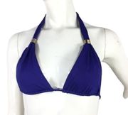 MELISSA ODABASH Grenada Embellished Triangle Halterneck Bikini Top Size 4