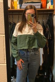 Glasson’s Green and White Crop Top