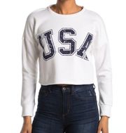 Abound Cropped Graphic Pullover Sweatshirt NWT