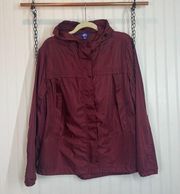 JoyLab Women’s Burgundy Full Zip Hooded Windbreaker Jacket Size XL