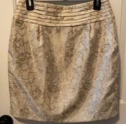 Antonio Milani Silver Floral Jacquard Skirt