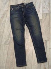 NEW AG Adriano Goldschmied women's size 25R blue denim legging jeans MSRP $235