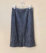 Madewell Gray Lace Pencil Skirt Size 2