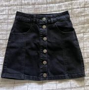 Black Denim Skirt