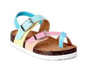 Womens Wonder Nation Colorblock Toe Post Back-Strap Footbed Sandals - Sz 6