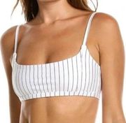 NWT WeWoreWhat Cami Bra Top Pinstripe Off White Black Size XL NEW