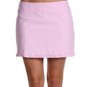 Lilly Pulitzer Callie Pink Seersucker Mini Skirt Pinstriped Pencil Size 2