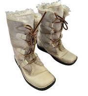 Cherokee Leather Winter Boots Faux Fur Sz 7.5