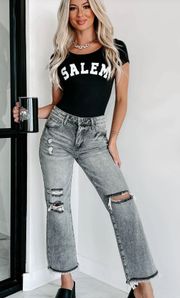 Special A High Rise Distressed Mom Jeans
