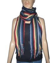 Striped Fringed Scarf