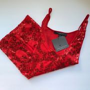 NWT Marc New York festive red sequined cami, size medium